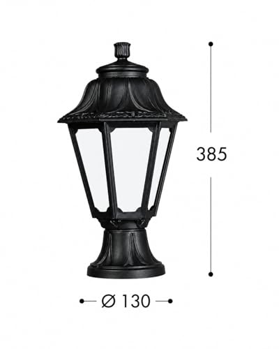 Image of Fumagalli|Outdoor Gate Light| Mikrolot Anna, Black Opal Diffuser| E27 Post Top| Shockproof| UV Stabilized| Antirust| Long-Life| IP55