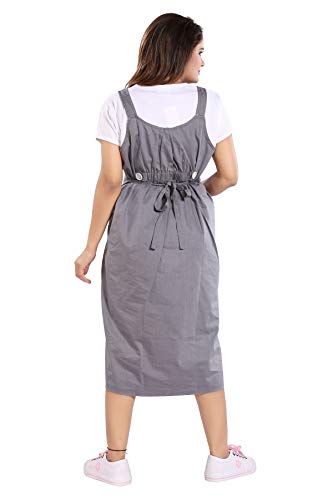 Image of MAMMA'S MATERNITY Women's Cotton Maternity /Pregnancy /Easy Breastfeeding /Feeding /Western Dress with Zippers for Nursing Pre and Post Pregnancy