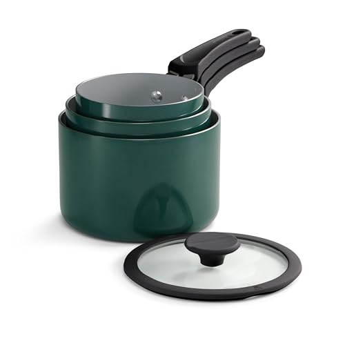 Image of Tramontina Ceramic Non Stick 6-Piece Nesting Sauce Pan Set - Teal