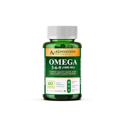 Image of Omega 3-6-9 1000mg Capsules With Plant-Based ALA, EPA & DHA | Supports Heart, Brain, Joint, Skin & Muscle Recovery | Non-GMO | 60 Capsules