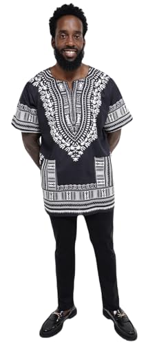 Dupsie's African Print Unisex Dashiki Shirt African Attire for Men Women Black History month, Festivals, Church, Cruises