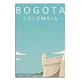 Vintage Kolumbien Bogotá Reiseposter Leinwand Kunst Poster 