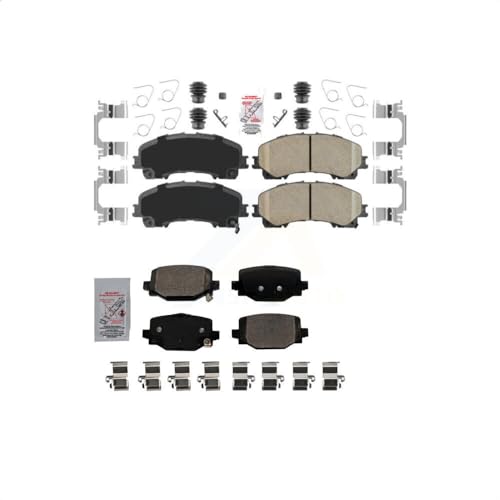 AmeriBRAKES Front Rear Ceramic Disc Brake Pads Kit Replacement For ...