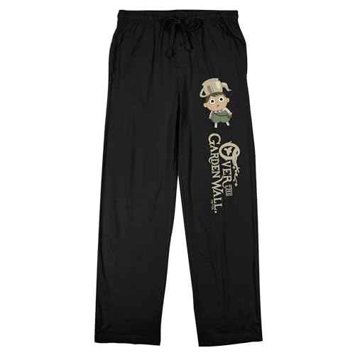 Over The Garden Wall Greg & His Frog Adult Black Sleep Pajama Pants-Medium
