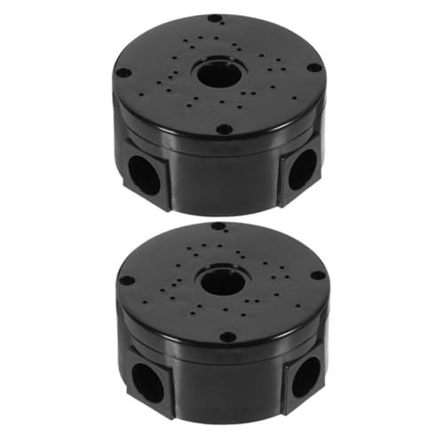 Caja estanca exterior redonda de plástico negro, impermeable y ligera para cables