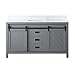 Altair Design Kinsley 60" Aosta White Stone Countertop Single Vanity w/o Mirror Gray
