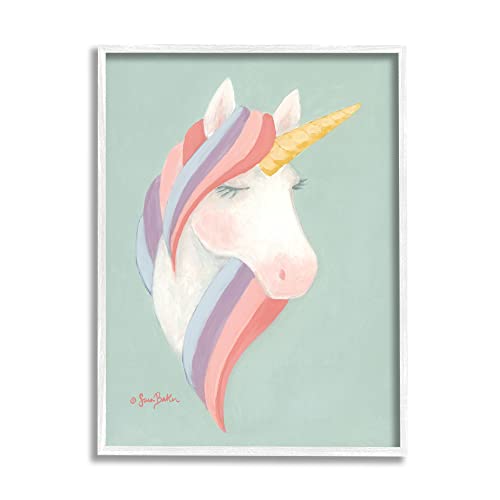 Stupell Industries Dazzling Unicorn Pastel Striped Mane Fantasy Horse, Design by Sara Baker