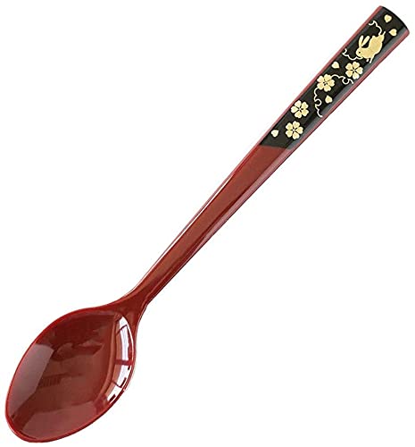 Creative Tableware Soup Spoon Rabbit Resin Small Soup Spoon Coffee Spoon Japanese Style Lacquerware Tableware Small Spoon Length 5.31 Inches, for Soup Ramen Noodles Wonton Cereal