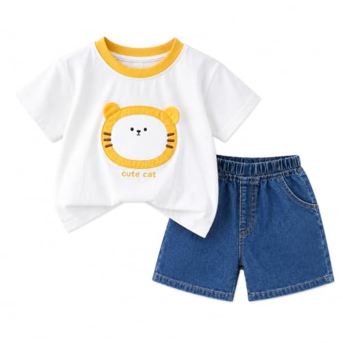Image of Googo Gaaga Boy's Cotton Short Sleeve Printed Tshirt and Half Pant Set