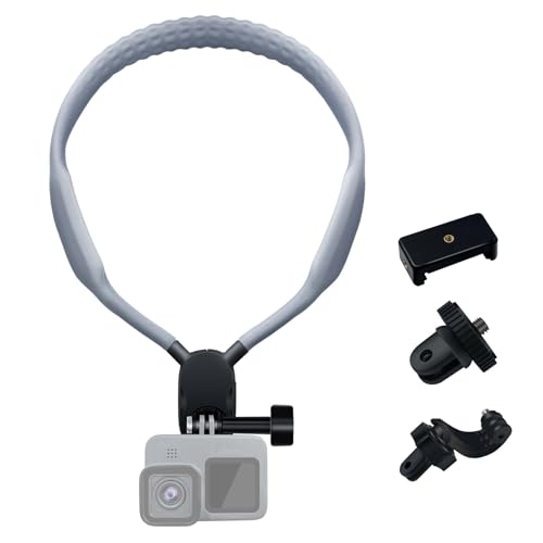 Image of REFLEX CAMERA Action Camera Neck Holder Mount for Mobile Phones, Go Pro 13 /12 /11 /10 /9 /8 /7 /6, DJI Osmo Action 5 Pro /4 /3, Insta360, Akaso Action Cameras - 180 Rotation, Comfortable Fit & Easy Operation
