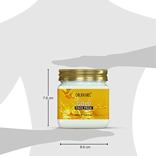 Image of DR.RASHEL Gold Face Pack for Glowing Skin, Oil Control, Acne, Pimples, Detan, Blemishes, Pigmentation & Brightening, Face Cleansing For Face & Body (380 Ml)