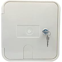 NU-SET | RV Electrical Cable Hatch Lock with Key | RV Cable Hatch Lock with Key | RV Accessories & Door Hardware White