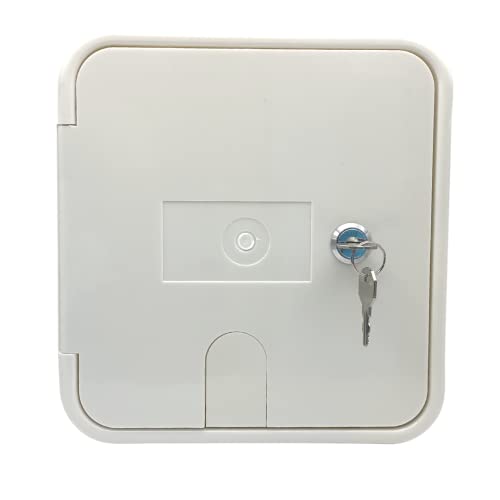 NU-SET | RV Electrical Cable Hatch Lock with Key | RV Cable Hatch Lock with Key | RV Accessories & Door Hardware (White)