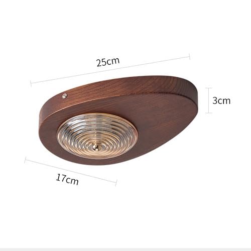 Éclairage de plafication LED verre bois luminaire moderne chambre 4W 3000K - 6