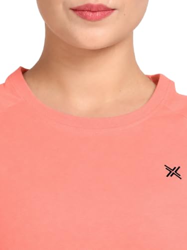 Image of Lavos Women's Regular Fit T-Shirt with Half Sleeve Round Neck, Bamboo & Cotton Gym, Yoga and Sports Wear for Women