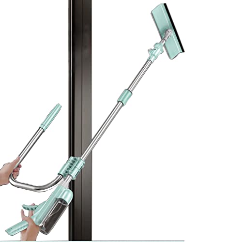 Window Cleaner Tool Kit with Telescopic U Shaped Pole,Squeegee for