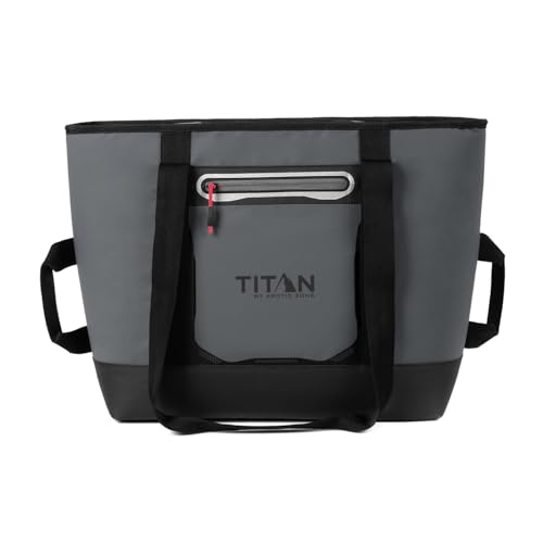 Image of Titan by Arctic Zone 30 Can Cooler Tote with Strap | Insulated Tote Bag with leek proof lining, handle, shoulder strap, and zipper for lunch, picnic, and travel