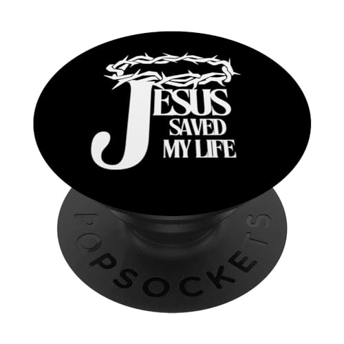 Jésus a sauvé ma vie croix chrétienne épines couronne reconnaissant PopSockets PopGrip Interchangeable