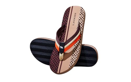 Image of Neeman's Modern Striped Fusion Flip Flops for Men | Orthopedic & Cushioned Slippers | Soft, Lightweight, Flexible Indoor Outdoor Chappal