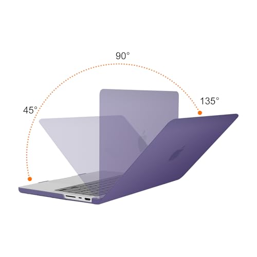 Image of MOSISO Compatible with MacBook Pro 14 inch Case 2025 2024 2023 2022 2021 M5 M4 M3 M2 M1 A3434 A3112 A3185 A3401 A2918 A2992 A2779 A2442, Hard Shell&Keyboard Cover&Screen Film&Pouch,Imperial Purple