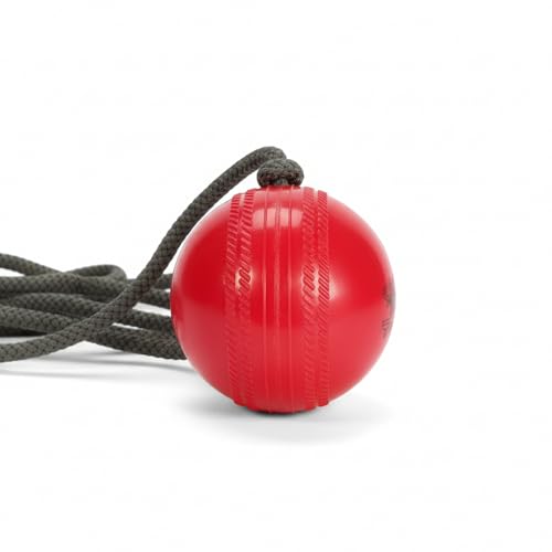 Bratla Hanging Cricket Practice Ball with String – Hard PVC Tethered Training Ball for Batting Practice, Hand-Eye Coordination & Shot Timing – Solo Cricket Practice for All Ages