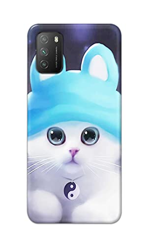 Image of Chinese Cutie Kitten Cat Big Eyes Lovely Girl Ears Hard Back Case Cover for Poco M3 Back Cover -(J5) VNS2221