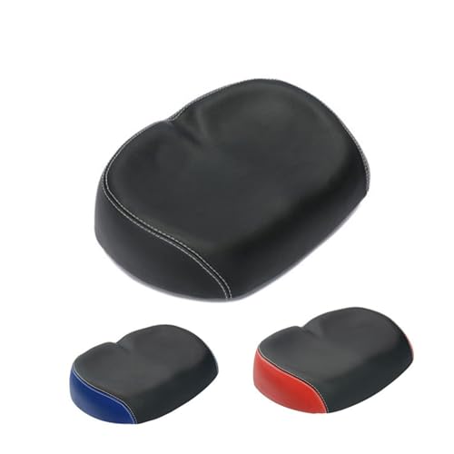 Selle de vélo en PU noir et rouge pour VTT confortable et large