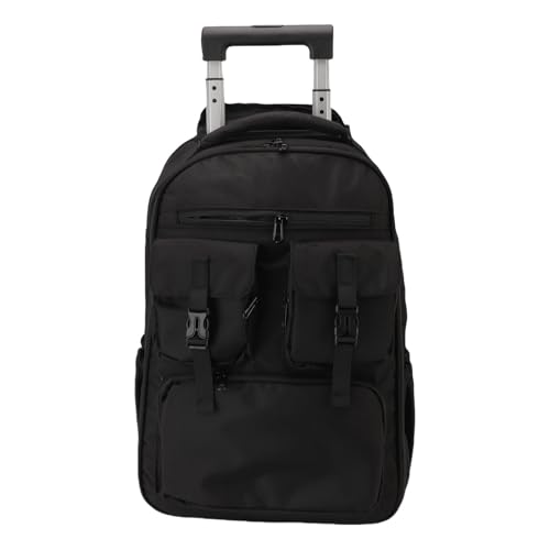 Hztyyier 30L Rolling Duffle Bag 180° Opening Concealed Handle Multifunctional Organization, Trolley Backpack for Business Trip