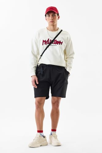 Image of SNITCH Men Casual Shorts | Ribbed Design with Regular Fit & Zip Closure | Durable Polyester Blend for Everyday Wear & Athletic Activities