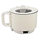 Elektrischer Hot Pot, Tragbarer Antihaft-Multikocher, 2 Gänge, Tragbarer Antihaft-Mini-Multifunktionskocher mit Griff für Nudelsuppe, Steak, Ei, Haferflocken, Weiß, 1,8 L, 600 W