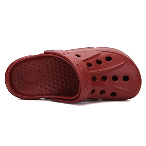 Fzuu Mens Women Breathable Garden Clogs Comfortable Slip On Beach Sandals Lightweight Slippers Water Shoes (Wine Red, 8) #TOP2