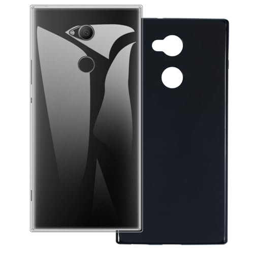 UOGNADGD 2-Pack TPU Case for Xperia XA2 Ultra - Clear+Black