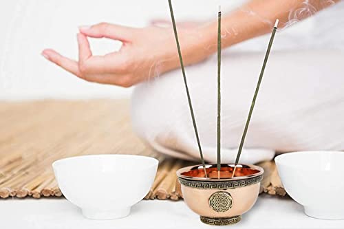 Indian Consigners Small Altar Witchcraft Serving, Offering or Smudging Copper Spiritual Holy Bowl (Flower of Life), (ICCB) - Image 3