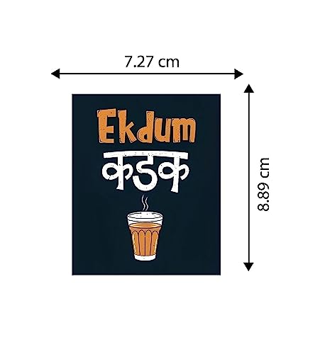 Image of Chai Love Ek Dam Kadak Fridge Magnet Stickers for Kitchen Decoration Food and Drinks Gift