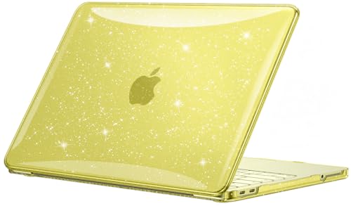 Image of EooCoo Compatible with Apple 2026 MacBook Neo Case 13 inch Mac Laptop A3404 with A18 Pro Chip & 13 inch Liquid Retina Display, Sparkly Transparent Hard Shell, Plastic Snap-on Cover, Glitter Crystal Citrus