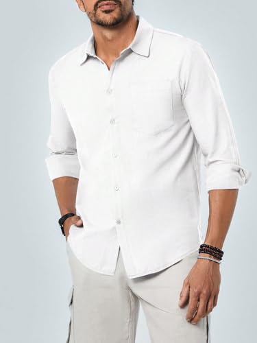 Image of TAGDO Men's Cotton Blend Full Sleeve Solid Shirt with Pocket (5169)