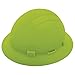 ERB Safety Products 19290 Americana Full Brim Hard Hat, High Density Polyethylene, 6.5-8, Hi/Vis Lime