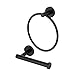 KES Portarrollos Papel Higienico Negro Accesorios de Baño Toallero Aro 2 Piezas Acero Inoxidable SUS304 Portarrollos Bano Negro Montado en la Pared Negro Mate, LA20BKDG-23