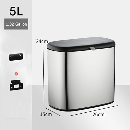 Caneca de basura colgante acero inoxidable 5L miniatura 2