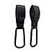 Prolyr Gancho aluminio silla paseo carro bebé estilo piel - 2 pack, Cuelga bolsas, bolsos o mochilas, Ajuste universal e Instalación en segundos, Multiusos, 3 opciones color. (Negro)
