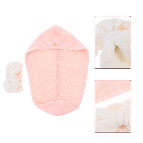 FOMIYES 2 Pçs Chapéu De Cabelo Seco Bandana Banho Touca De Chuveiro Cabeça Urdidura Com Faixa De Cab