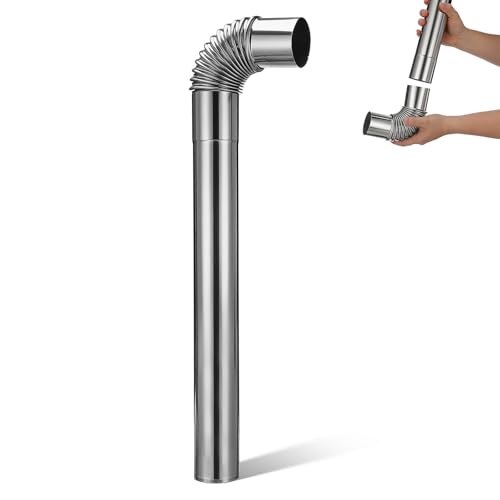 Image of DEEPCRAFF Boiler Flue Extension Kit and Made of Stainless Steel, High Temperature Resistant Easy to Install Stove Flue Pipe Bend for Flexible Exhaust Metal Stove Kitchen and Burn Barrel Use