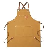 [FREESE] アウトドア エプロン メンズ キャンプ 作業 DIY 職人 シェフ ワークエプロン 前掛け 厚手 綿 キャンバス (ブラウン)