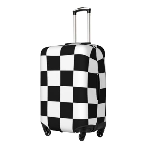 Black And White Checkerboard Travel Luggage Covers For Suitcase Elastic Suitcase Protector Anti-Scratch Spandex Baggage Covers Fits 18-32 Inch Luggage Medium2