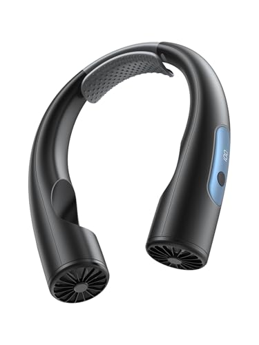 Warmco Ventilatore portatile da collo, 5000 mAh, ricaricabile a batteria, ventilatore personale indossabile con raffreddamento a 360°, per ufficio/palestra/viaggi, regali per donne, uomini, mamma