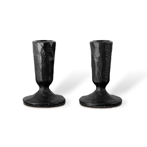 Candle Sticks Holder Decor, Set of 2 Vintage Black Candle