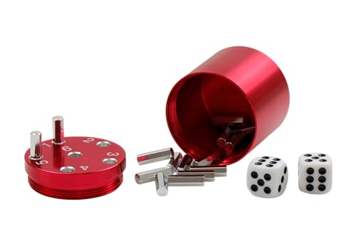 BestSaller 3004 ’SUPER SIX’ Aluminum, 36 Spielstäbchen & 2 Würfel, rot (1 Stück)