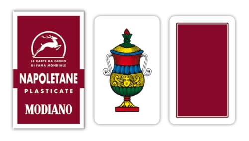Carte Napoletane Fondo Neutro Bordeaux Modiano, perfette per gli amanti dei giochi di carte tradizionali italiani