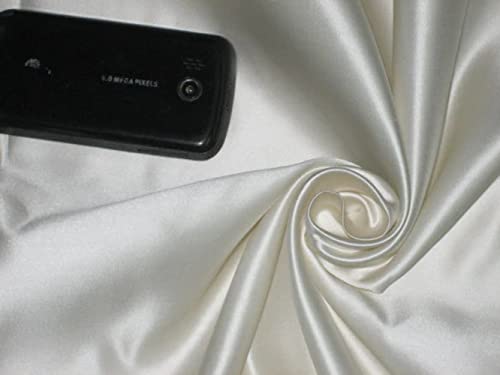 Satin de soie hollandaise 66 momme ivoire épais non transparent 137 cm