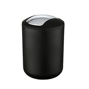 WENKO Kosmetikeimer Brasil S, 2 Liter Fassungsvermögen, Badezimmer-Mülleimer mit Schwingdeckel, kleiner Abfalleimer aus…